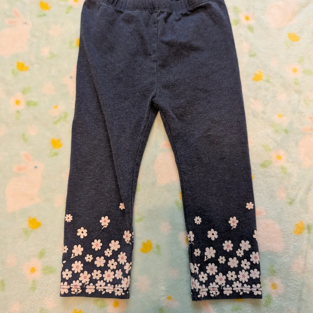 First Impressions Toddler Navy Floral Butterfly Top Leggings 18 Month Set